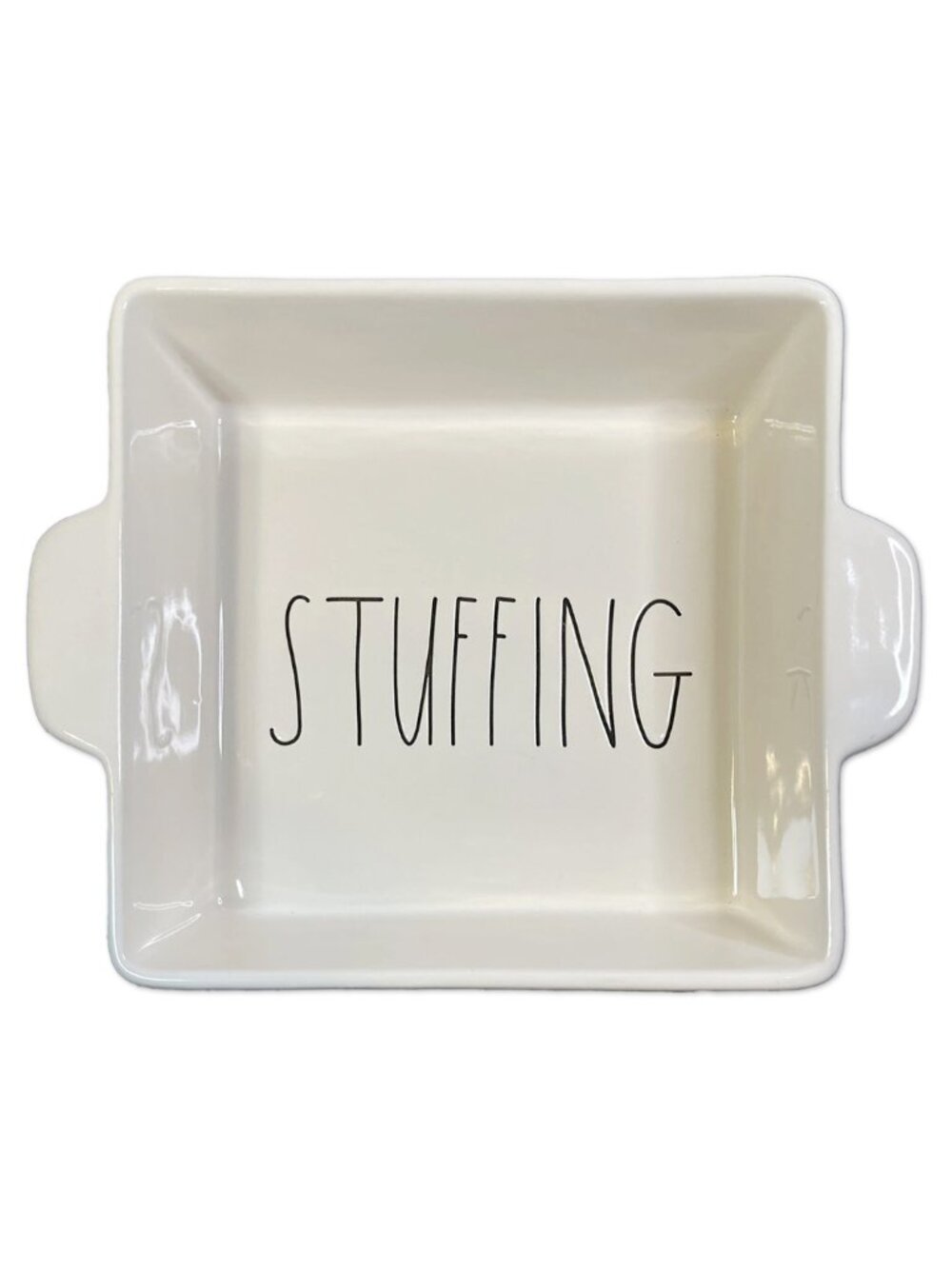 8.5" x 8.5" Ceramic STUFFING Casserole Thanksgiving Baking Dish Rae Dunn